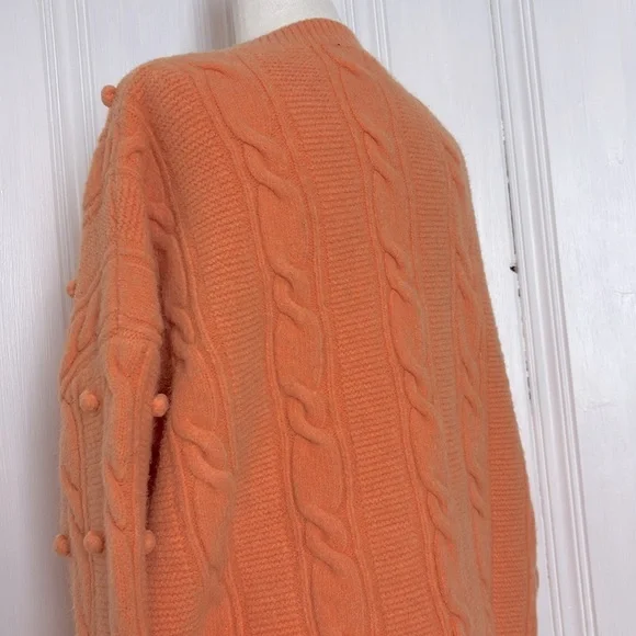 Large Oversized Peach Popcorn Chunky Knit Sweater - Picture 4 of 7